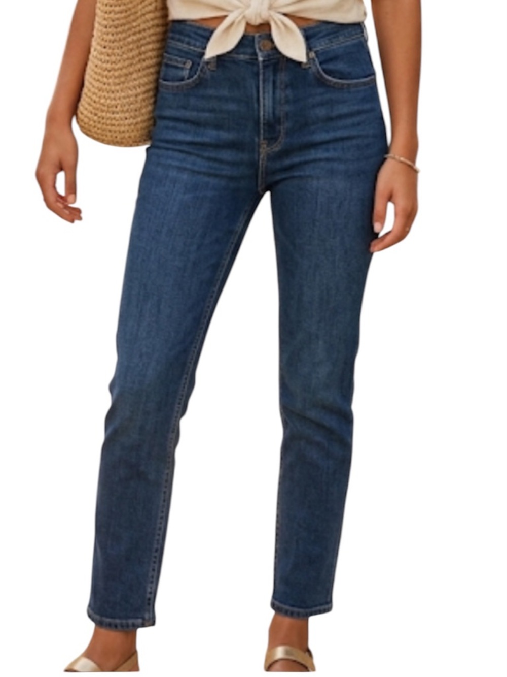 Rag & Bone High Rise Ankle Cigarette Jeans Paz Dark Indigo Blue Wash Size 30